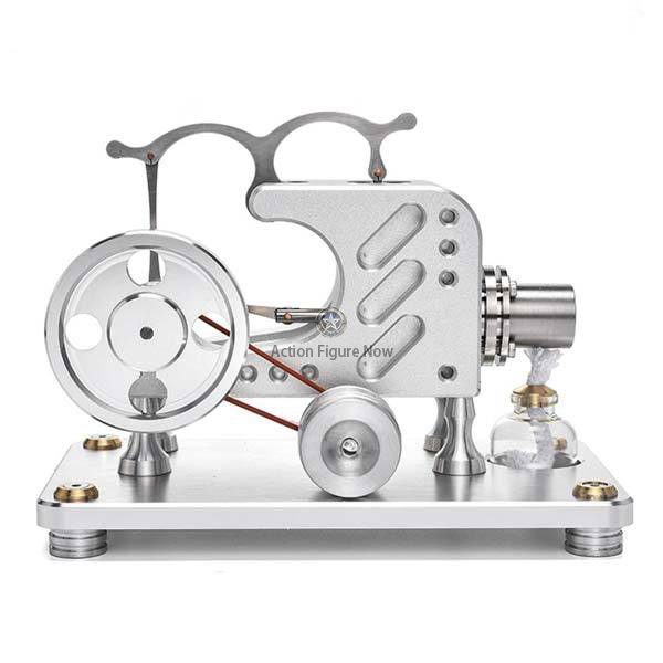 Hot Air Stirling Engine Model with Solid Metal Construction for Educational Demonstration and Electricity Generation
