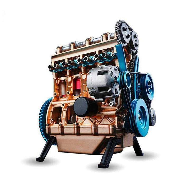 TECHING L4 Miniature DIY Engine Kit - Build Your Own Full Metal 4-Cylinder Model Engine TECHING L4 Miniature DIY Engine Kit - Build Your Own Full Metal 4-Cylinder Model Engine