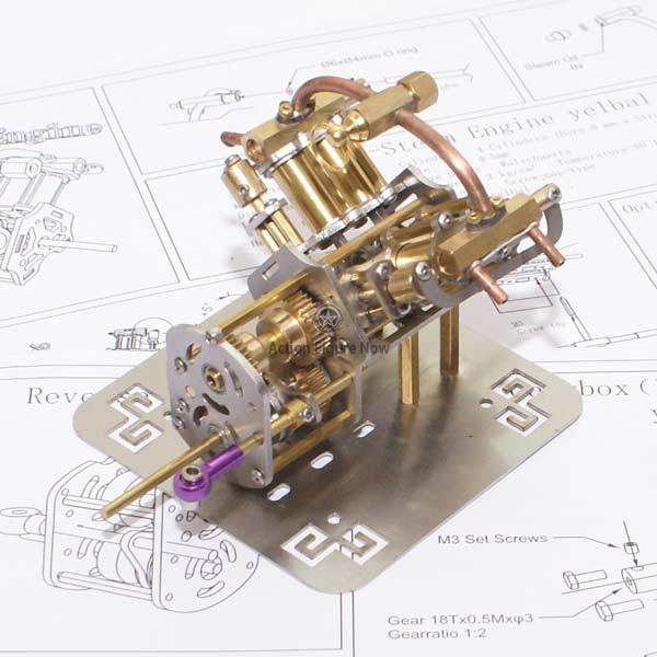 Mini Craftsman V4 Steam Engine with Reverse Gearbox, Toy and Educational STEM Gift Mini Craftsman V4 Steam Engine with Reverse Gearbox, Toy and Educational STEM Gift