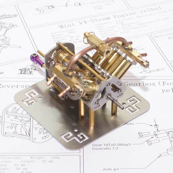 Mini Craftsman V4 Steam Engine with Reverse Gearbox, Toy and Educational STEM Gift Mini Craftsman V4 Steam Engine with Reverse Gearbox, Toy and Educational STEM Gift