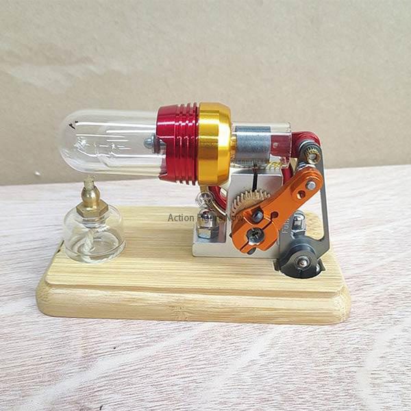 Mini Hot Air Stirling Engine Motor Model with External Combustion Educational Toy Kit