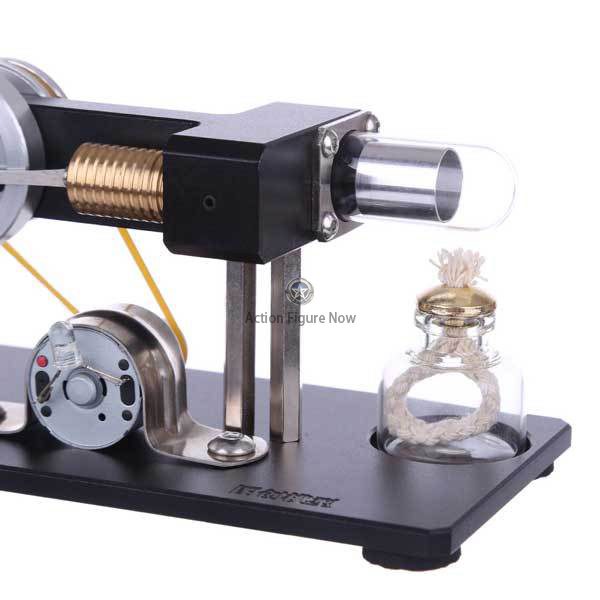 Stirling Engine Model Kit with LED Display: Mini Hot Air Physics Experiment Educational Toy
