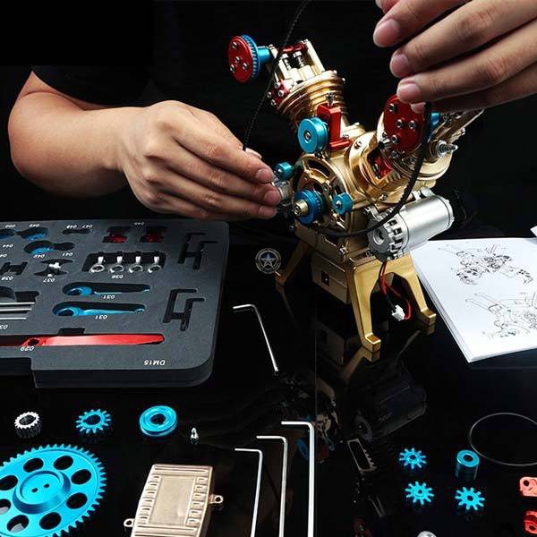 DIY V2 Engine Model Assembly Kit: Premium Quality 2-Cylinder VTwin Engine Model for Collection and Education (217Pcs) DIY V2 Engine Model Assembly Kit: Premium Quality 2-Cylinder VTwin Engine Model for Collection and Education (217Pcs)