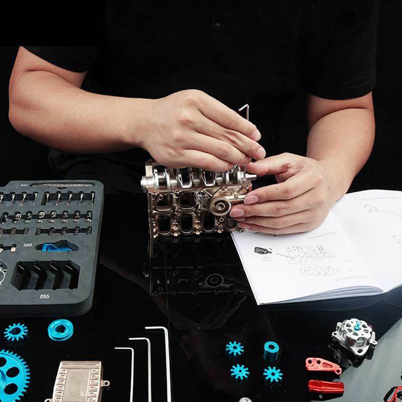 4-Cylinder Car Engine Building Kit | Assembled Engine Model | DIY Kit for Adults 4-Cylinder Car Engine Building Kit | Assembled Engine Model | DIY Kit for Adults