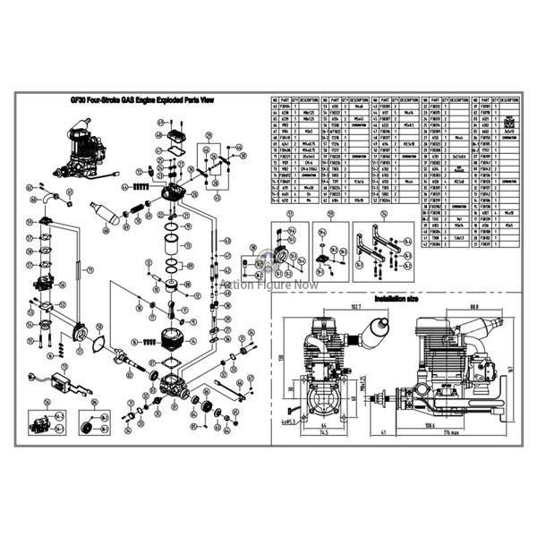 NGH GF30 30cc 4-Stroke RC Gas Engine for RC Airplane