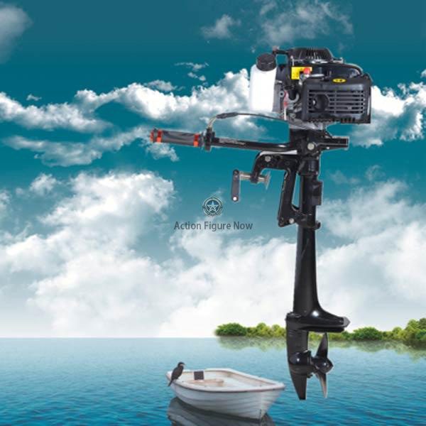 4-Stroke Outboard Motor - 4HP Air-Cooled 55cc Boat Engine