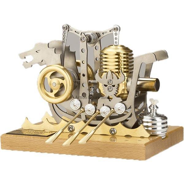 High-Precision Stirling Engine Pirate Ship Model DIY Kit for Educational STEM Collection