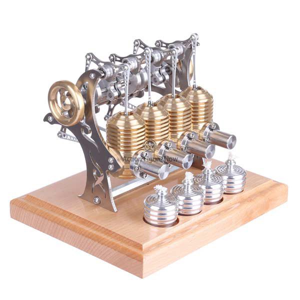 Stirling Engine Kit: High-Precision 4-Cylinder Toy Model for Collection | Enginediy
