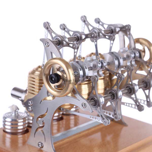 V4 Stirling Engine Kit - High-Precision 4 Cylinder Stirling Engine for Science Collection