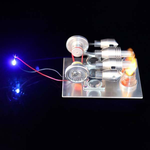 2-Cylinder Stirling Engine Model with Electricity Generator