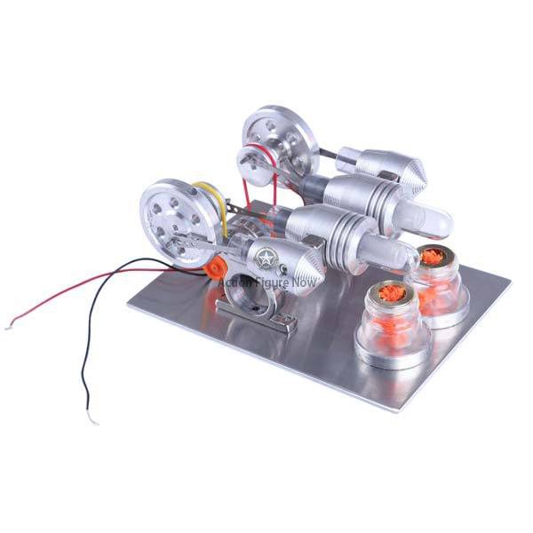 2-Cylinder Stirling Engine Model with Electricity Generator