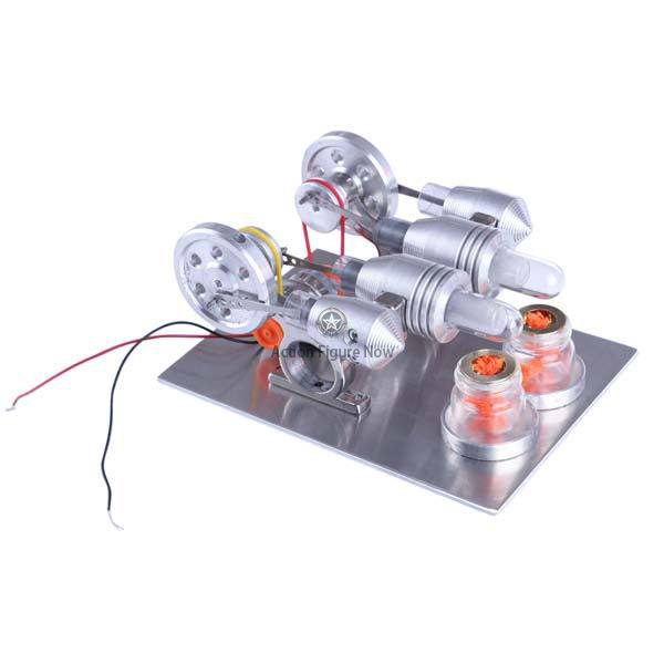 2-Cylinder Stirling Engine Model with Electricity Generator 2-Cylinder Stirling Engine Model with Electricity Generator