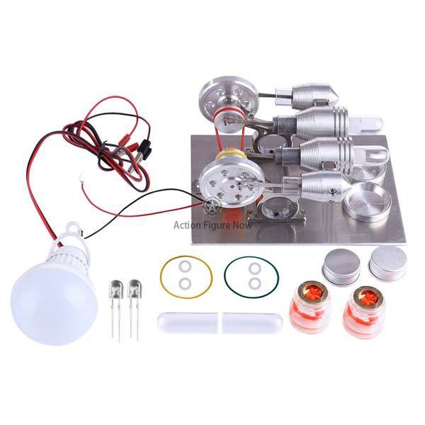 2-Cylinder Stirling Engine Model with Electricity Generator 2-Cylinder Stirling Engine Model with Electricity Generator