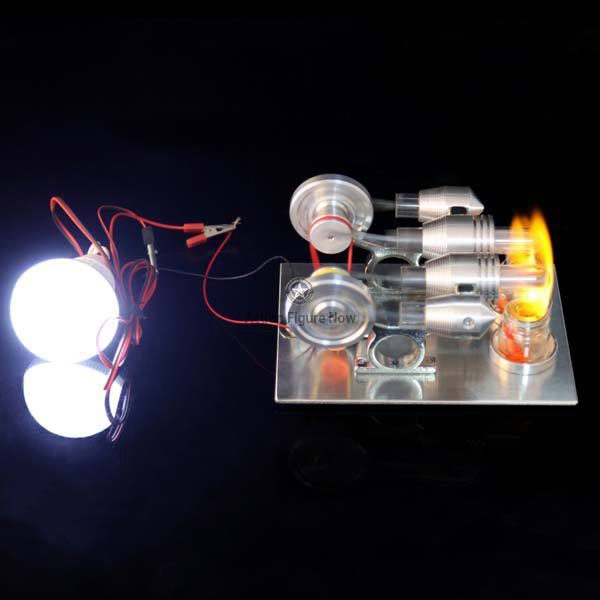 2-Cylinder Stirling Engine Model with Electricity Generator 2-Cylinder Stirling Engine Model with Electricity Generator