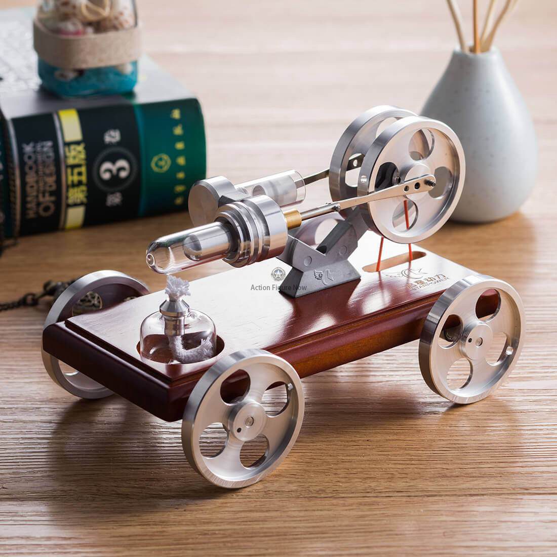 Enginediy Stirling Engine Vehicle Kit: DIY Stirling Engine Motor Model Steam Car Model Enginediy Stirling Engine Vehicle Kit: DIY Stirling Engine Motor Model Steam Car Model