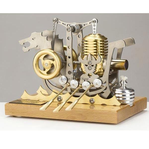 High-Precision Stirling Engine Pirate Ship Model DIY Kit for Educational STEM Collection