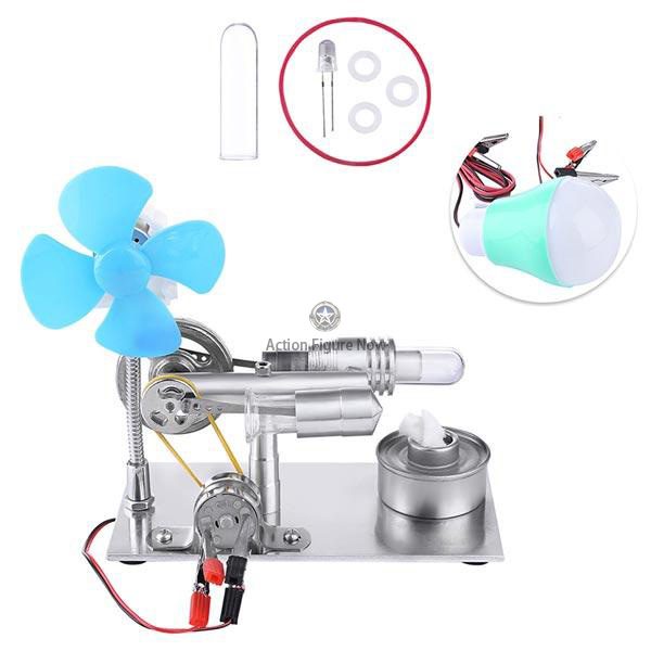 Stirling Engine Model with Fan and Light Bulb Science Educational Toy