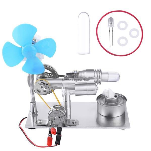 Stirling Engine Model with Fan and Light Bulb Science Educational Toy