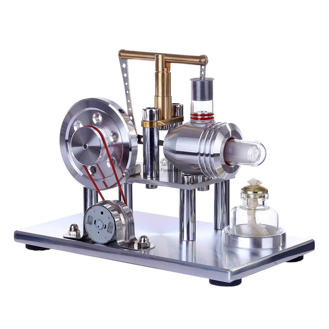 Hot Air Stirling Engine Model with Colorful LED Electricity Generator