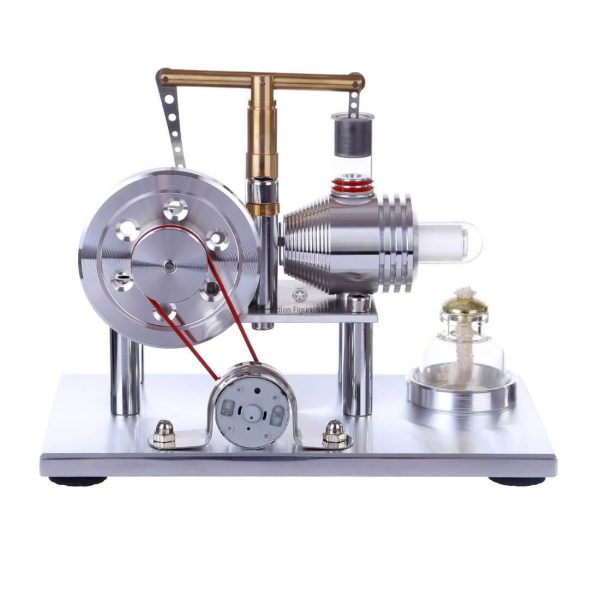 Hot Air Stirling Engine Model with Colorful LED Electricity Generator