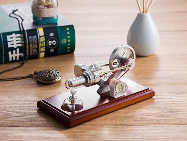 Stirling Engine Model with 4 LED Light: Electricity Powered Educational Toy