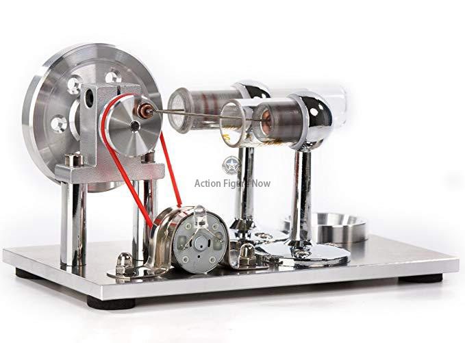 Enginediy Colorful LED Educational Stirling Engine Model with Electricity Generator