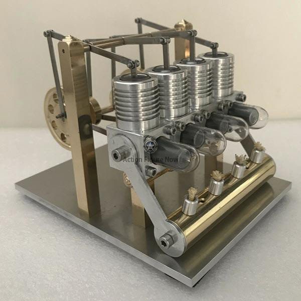 Stirling Engine Model Kit - 4-Cylinder External Combustion Engine Toy for Assembly and Collection - Enginediy