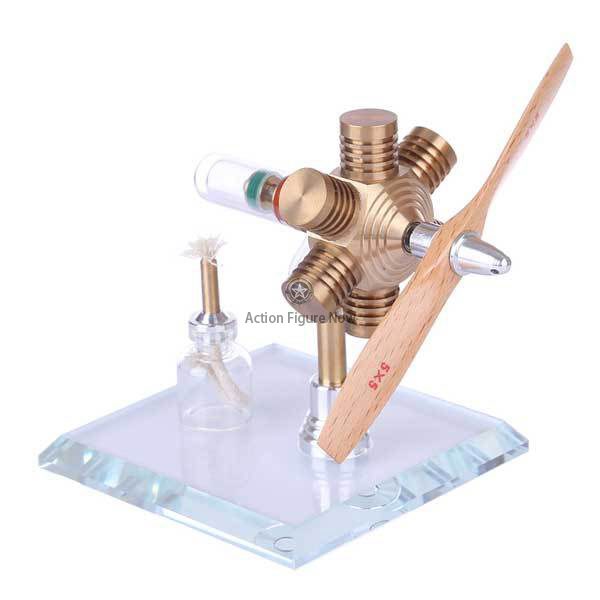 Hexagonal Shape Free Piston Stirling Engine Kit with Wooden Propeller Hexagonal Shape Free Piston Stirling Engine Kit with Wooden Propeller