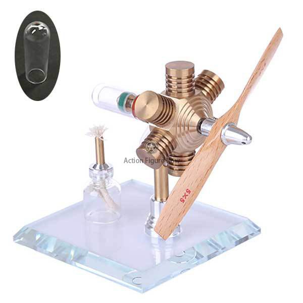 Hexagonal Shape Free Piston Stirling Engine Kit with Wooden Propeller Hexagonal Shape Free Piston Stirling Engine Kit with Wooden Propeller
