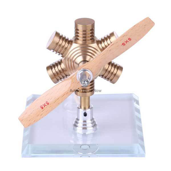 Hexagonal Shape Free Piston Stirling Engine Kit with Wooden Propeller Hexagonal Shape Free Piston Stirling Engine Kit with Wooden Propeller
