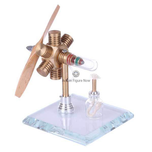 Hexagonal Shape Free Piston Stirling Engine Kit with Wooden Propeller Hexagonal Shape Free Piston Stirling Engine Kit with Wooden Propeller