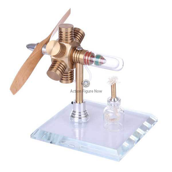 Hexagonal Shape Free Piston Stirling Engine Kit with Wooden Propeller Hexagonal Shape Free Piston Stirling Engine Kit with Wooden Propeller