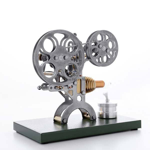 Stirling Engine Kit: Retro Film Projector Engine Model with Metal Base Stirling Engine Kit: Retro Film Projector Engine Model with Metal Base