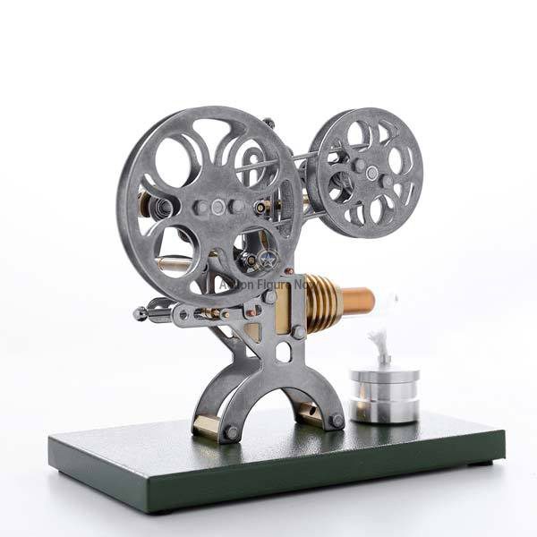 Stirling Engine Film Projector Model Kit - External Combustion Engine with Metal Base, Perfect Gift