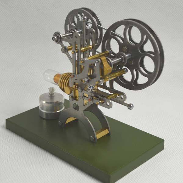 Stirling Engine Kit: Retro Film Projector Engine Model with Metal Base Stirling Engine Kit: Retro Film Projector Engine Model with Metal Base