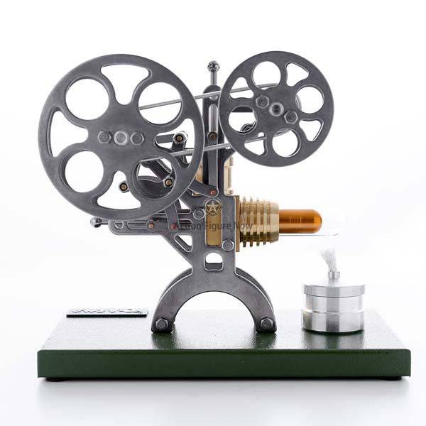 Stirling Engine Kit: Retro Film Projector Engine Model with Metal Base