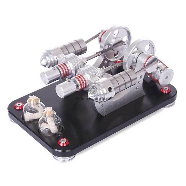 Stirling Engine Kit: Two-Cylinder Stirling Engine with Electrical Generator, Ideal for Model Builders and Educational Collections Stirling Engine Kit: Two-Cylinder Stirling Engine with Electrical Generator, Ideal for Model Builders and Educational Collections