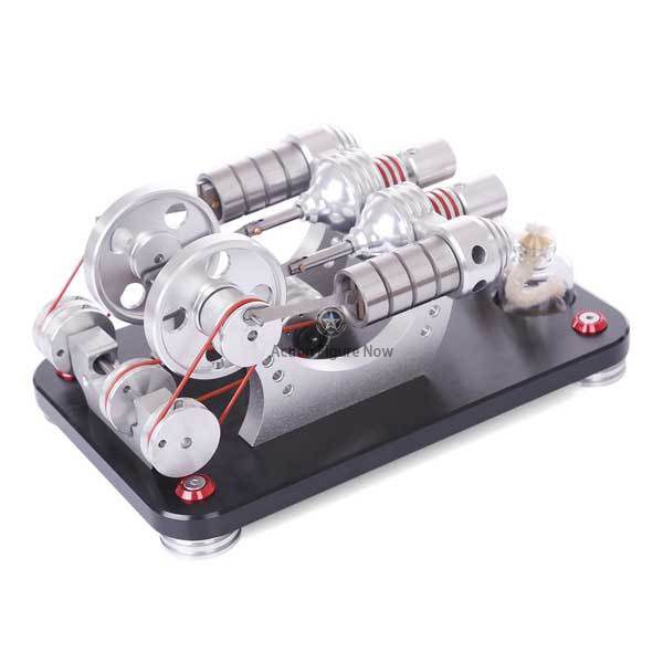 Stirling Engine Kit: Two-Cylinder Stirling Engine with Electrical Generator, Ideal for Model Builders and Educational Collections Stirling Engine Kit: Two-Cylinder Stirling Engine with Electrical Generator, Ideal for Model Builders and Educational Collections