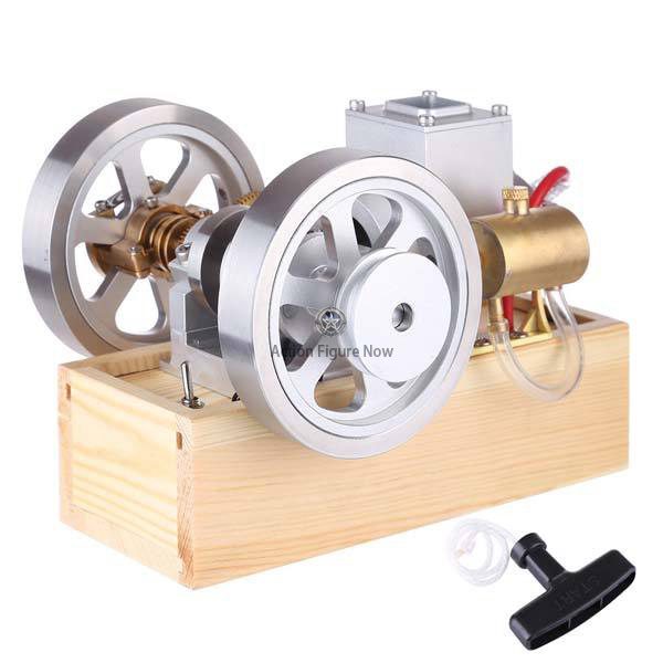 Vertical Hit and Miss Engine with Hand-Crank Startup - Metal IC Engine Model Gift Collection