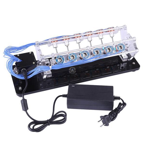 EngineDIY V12 Electromagnetic Engine Model - 5V 6W with 12 Coils, High-Speed V-Shaped for Automotive Collection