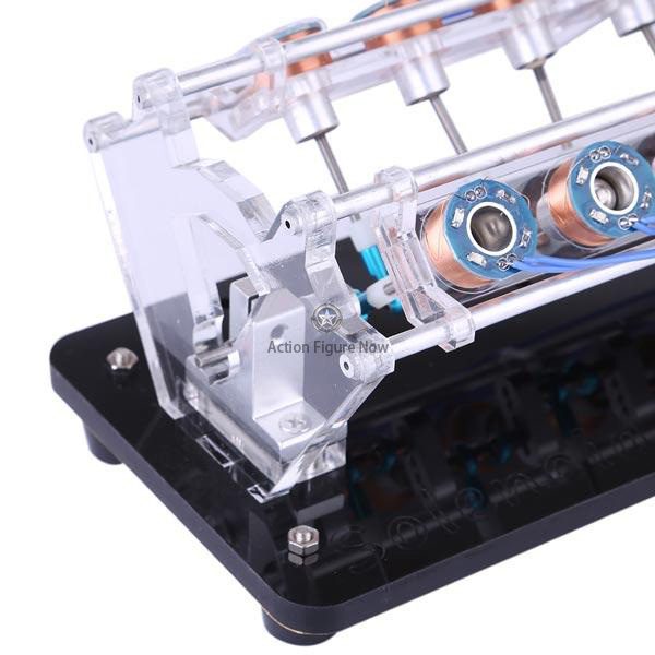 EngineDIY V12 Electromagnetic Engine Model - 5V 6W with 12 Coils, High-Speed V-Shaped for Automotive Collection