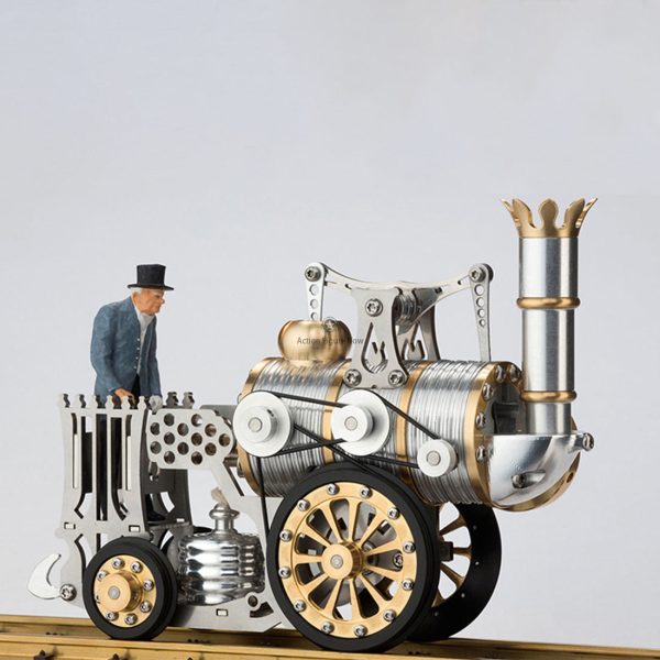 DIY Metal Stirling Engine Model Steam Train Toy for Mechanical Crafts (Trackless Version)