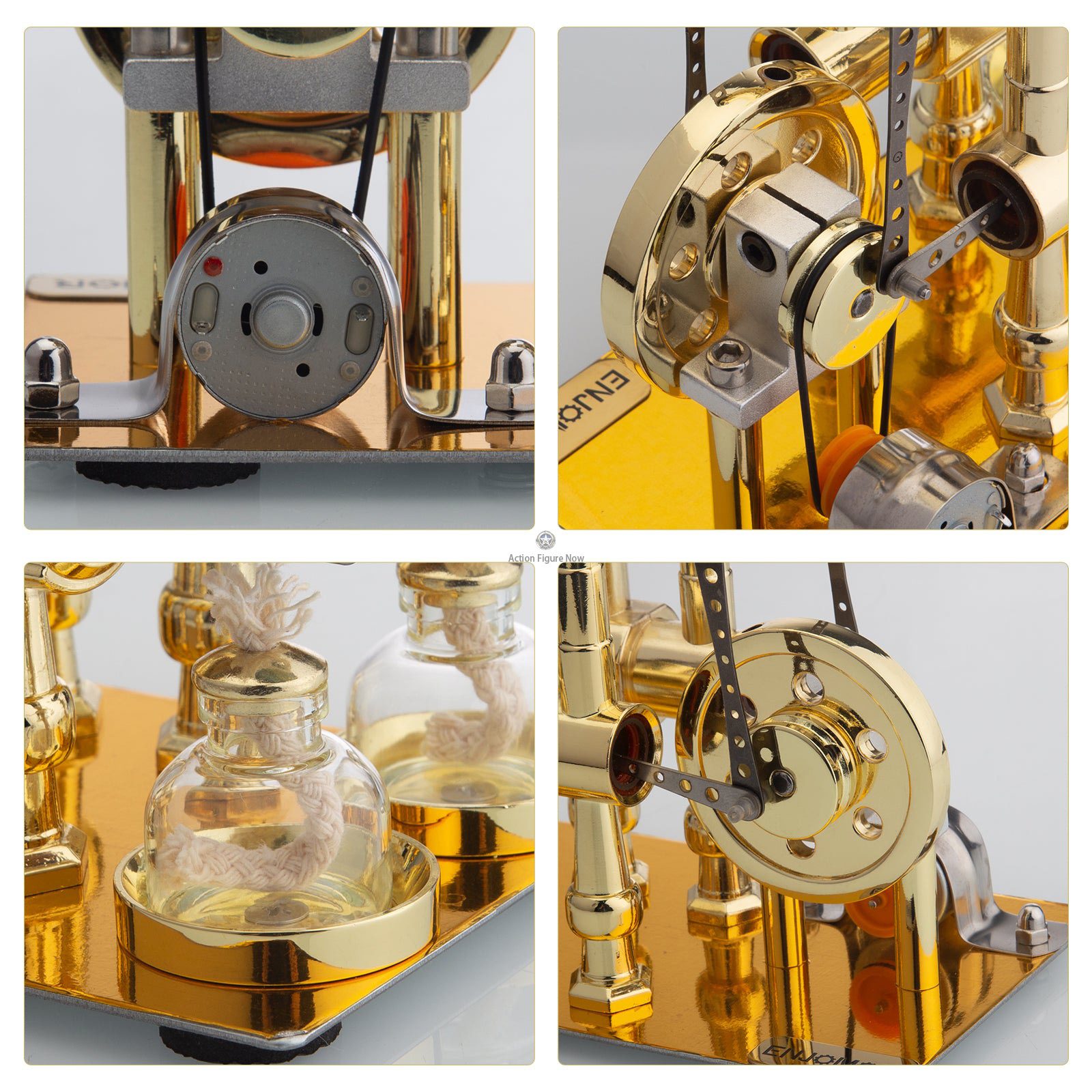 ENJOMOR Stirling Engine Hot Air External Combustion Model with LED Bulb Gift ENJOMOR Stirling Engine Hot Air External Combustion Model with LED Bulb Gift