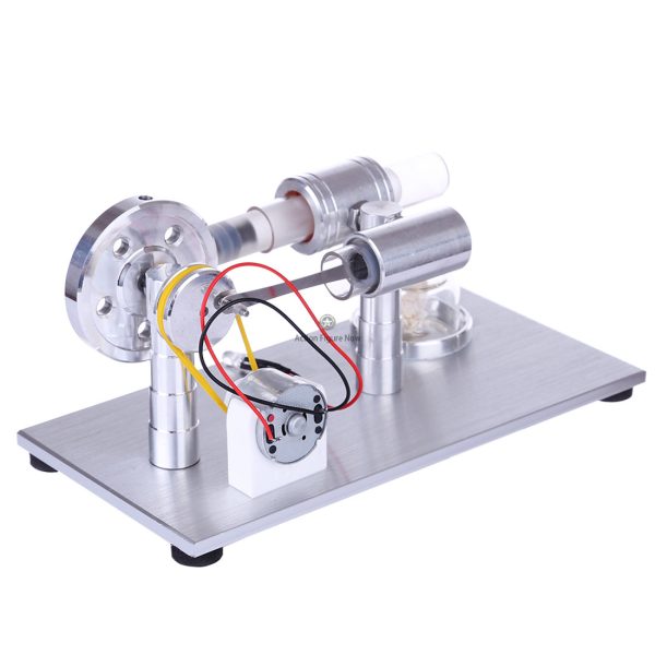 Stirling Engine Model Kit: Single-Cylinder, Electricity Generator, LED Display