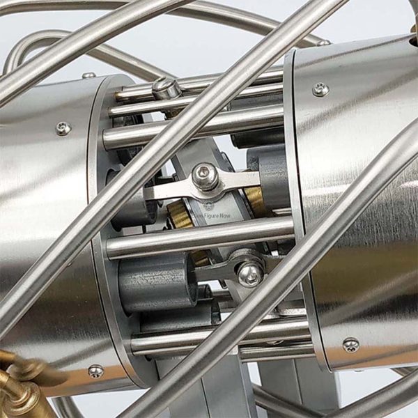 16-Cylinder Stirling Engine Swash Plate Model for Educational Science Physics