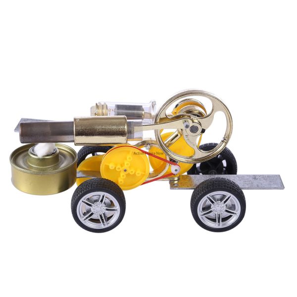 Stirling Engine Vehicle Model with Motor - Educational Science Hobby Kit