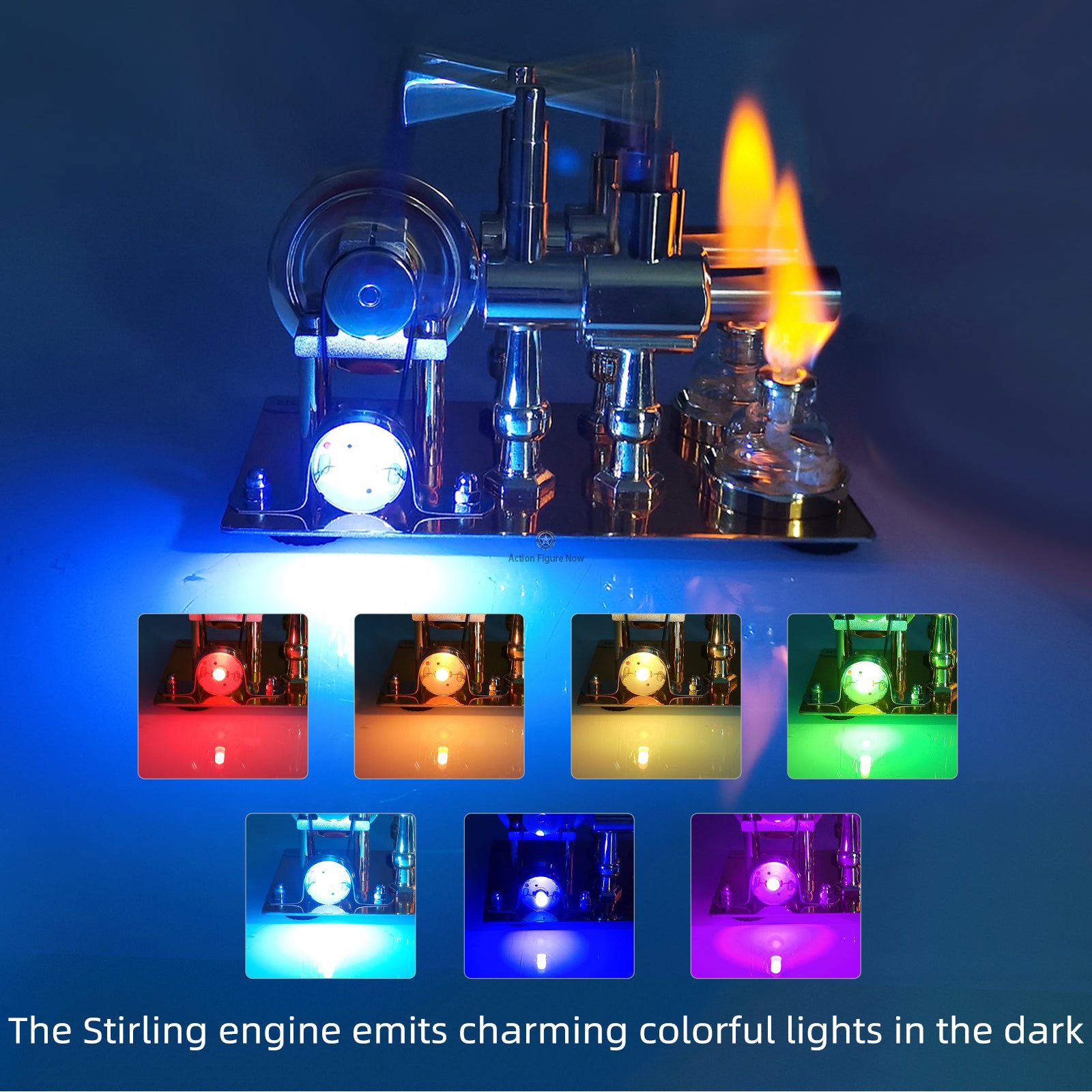 ENJOMOR Stirling Engine Hot Air External Combustion Model with LED Bulb Gift ENJOMOR Stirling Engine Hot Air External Combustion Model with LED Bulb Gift