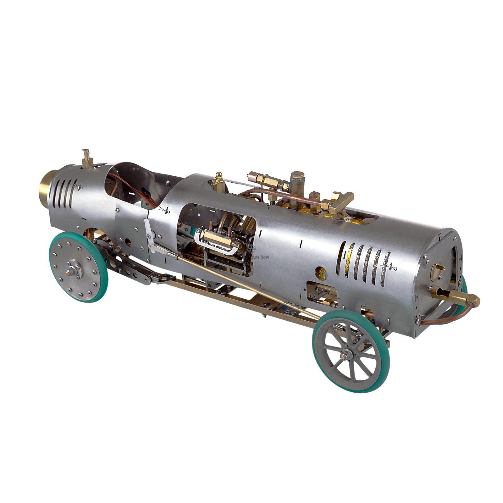 1/10 RC Rear-Drive Steam-Powered Vehicle Kit with V4 Steam Engine, Gearbox, and Boiler 1/10 RC Rear-Drive Steam-Powered Vehicle Kit with V4 Steam Engine, Gearbox, and Boiler