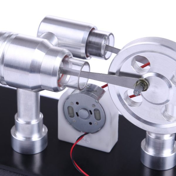 Stirling Engine Kit: Double-Cylinder Stirling Engine with LED Lights