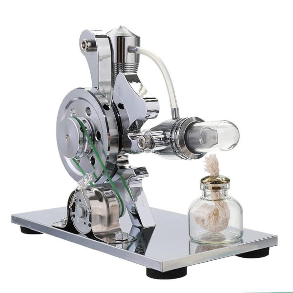 Single-Cylinder Hot Air Stirling Engine Generator Model Kit with LED Squirrel-Shaped Display
